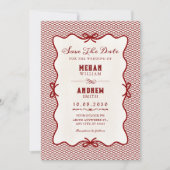 Red bow wedding einladung (Vorderseite)