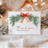 Red Bow Weihnachten geklappt Dankeschön Karte
