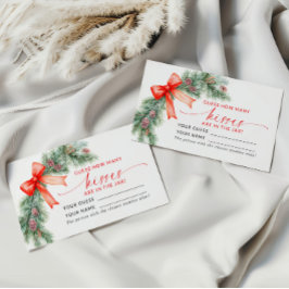 Red Bow Weihnachten Wie viele Kisses Showspielkart Platzkarte
