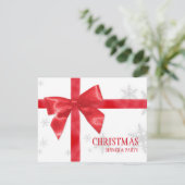 Red Bow Weihnachts-Party Einladung (Stehend Vorderseite)