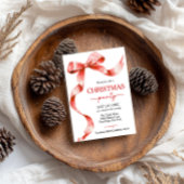Red Bow Weihnachts-Party Einladung