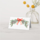 Red Bow Weihnachtsfeier Platzkarte (Rückseite)