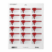 Red Bow Weihnachtsfeiertag Adressaufkleber (Vorne)