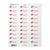 Red Bow Weihnachtsferien-Rücksendeadresse (Vorne)