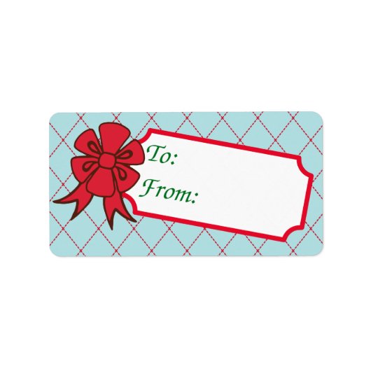 Red Bow Weihnachtsgeschenke Tag Labels Adressaufkleber (Vorne)