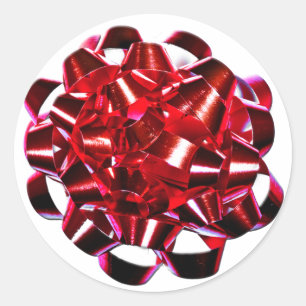 Red Bow Weihnachtsverpackungssticker Runder Aufkleber
