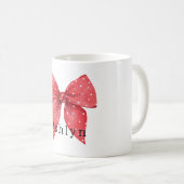 Red Bow White Dots Kaffeetasse (VorderseiteRechts)