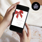 Red Bow White Hearts Galentines Party Einladung