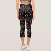Red Bow Winter Pattern Capri Leggings (Rückseite)