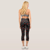 Red Bow Winter Pattern Capri Leggings (Rückseite)