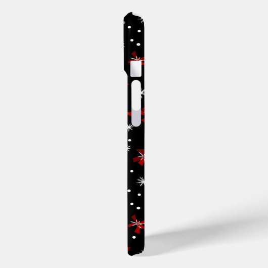 Red Bow Winter Pattern Case-Mate iPhone Hülle (Rückseite / Links)