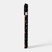 Red Bow Winter Pattern iPhone 15 Hülle (Linke Seite)
