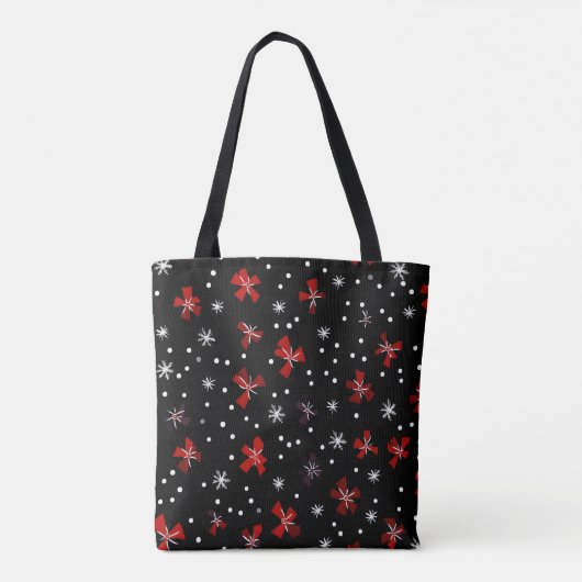 Red Bow Winter Pattern Tasche (Rückseite)