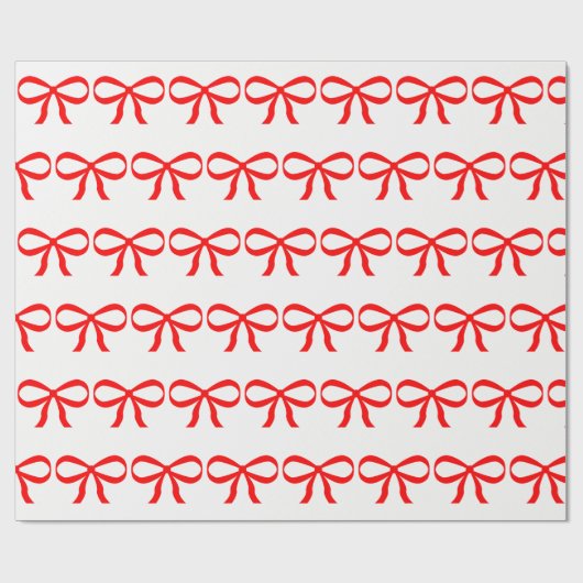 Red Bow Wrapping Paper Geschenkpapier (Flach)