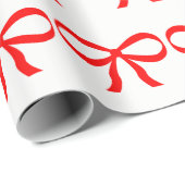 Red Bow Wrapping Paper Geschenkpapier (Rolleneckpunkt)