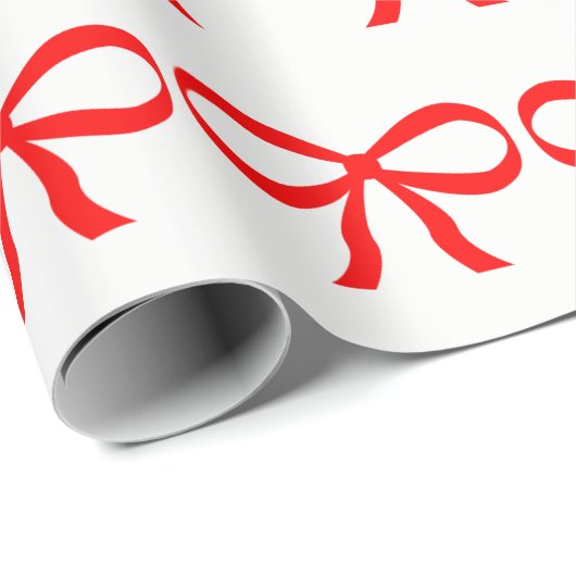 Red Bow Wrapping Paper Geschenkpapier (Rolleneckpunkt)