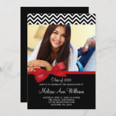 Red Bow Zickzack Foto Abschluss Ankündigung (Vorne/Hinten)