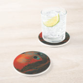 Red Bowling Ball anpassen Getränkeuntersetzer (Seite)