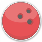 Red Bowling Ball Aufkleber (Vorderseite)