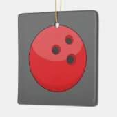 Red Bowling Ball Keramikornament (Links)