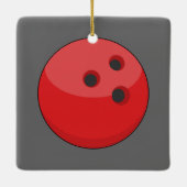 Red Bowling Ball Keramikornament (Rückseite)