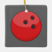 Red Bowling Ball Keramikornament (Vorderseite)