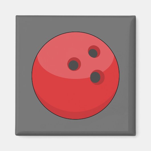 Red Bowling Ball Magnet (Vorne)