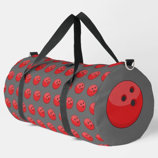 Red Bowling Ball Pattern Duffle Bag (Linke Ecke)
