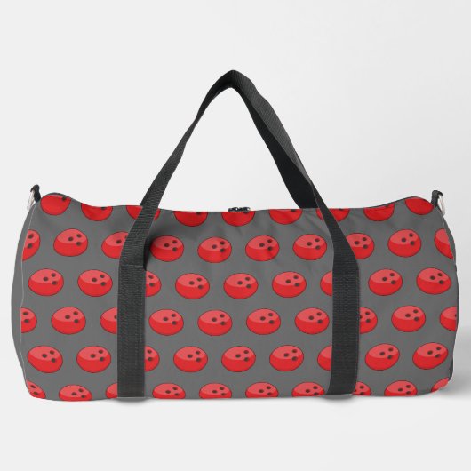 Red Bowling Ball Pattern Duffle Bag (Vorderseite)