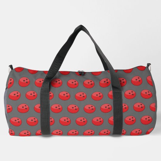 Red Bowling Ball Pattern Duffle Bag (Rückseite)