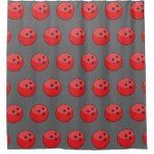 Red Bowling Ball Pattern Duschvorhang (Vorderseite)