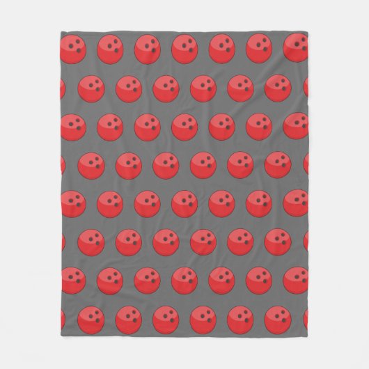 Red Bowling Ball Pattern Fleecedecke (Vorderseite)