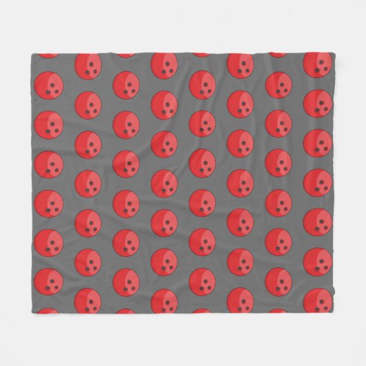 Red Bowling Ball Pattern Fleecedecke (Vorderseite (Horizontal))