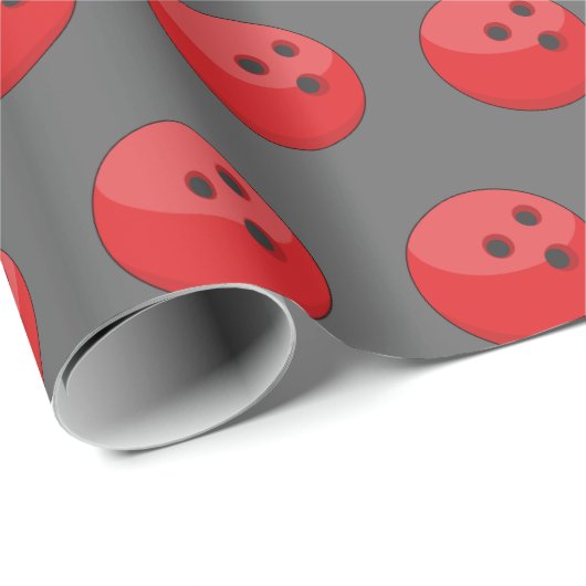 Red Bowling Ball Pattern Geschenkpapier (Rolleneckpunkt)