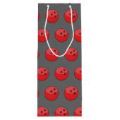 Red Bowling Ball Pattern Geschenktüte Für Weinflaschen (Rückseite)