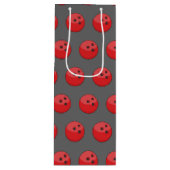 Red Bowling Ball Pattern Geschenktüte Für Weinflaschen (Vorderseite)
