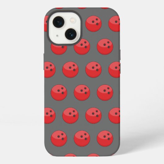 Red Bowling Ball Pattern iPhone Hülle (Rückseite)