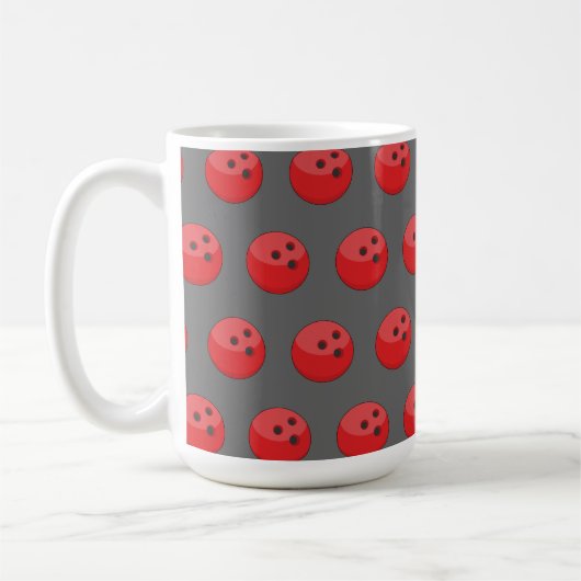 Red Bowling Ball Pattern Kaffeetasse (Links)