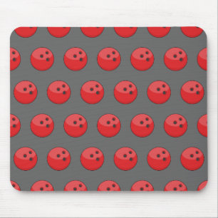 Red Bowling Ball Pattern Mousepad
