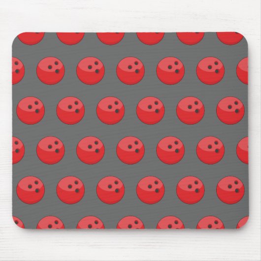 Red Bowling Ball Pattern Mousepad (Vorne)