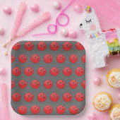 Red Bowling Ball Pattern Pappteller (Party)