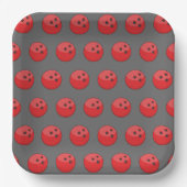 Red Bowling Ball Pattern Pappteller (Vorderseite)