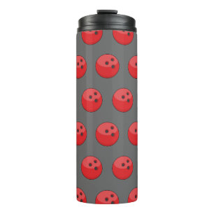 Red Bowling Ball Pattern Thermosbecher