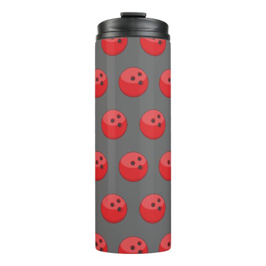 Red Bowling Ball Pattern Thermosbecher (Vorderseite)