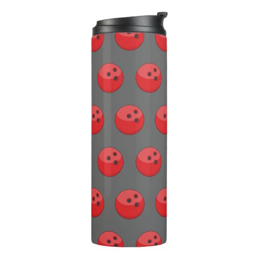Red Bowling Ball Pattern Thermosbecher (Nach links gedreht)