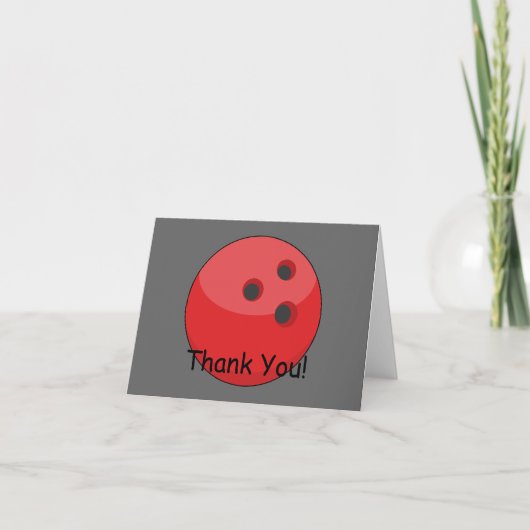 Red Bowling Ball personalize Dankeskarte (Vorderseite)
