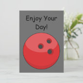 Red Bowling Ball personalize Feiertagskarte (Stehend Vorderseite)