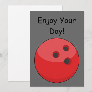 Red Bowling Ball personalize Feiertagskarte