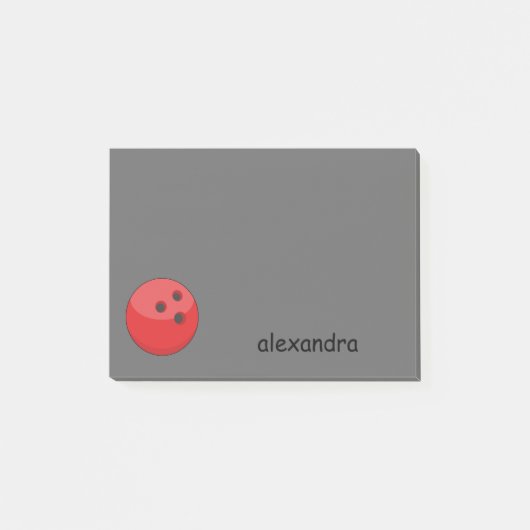Red Bowling Ball personalize Post-it Klebezettel (Vorderseite)