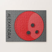 Red Bowling Ball personalize Puzzle (Horizontal)